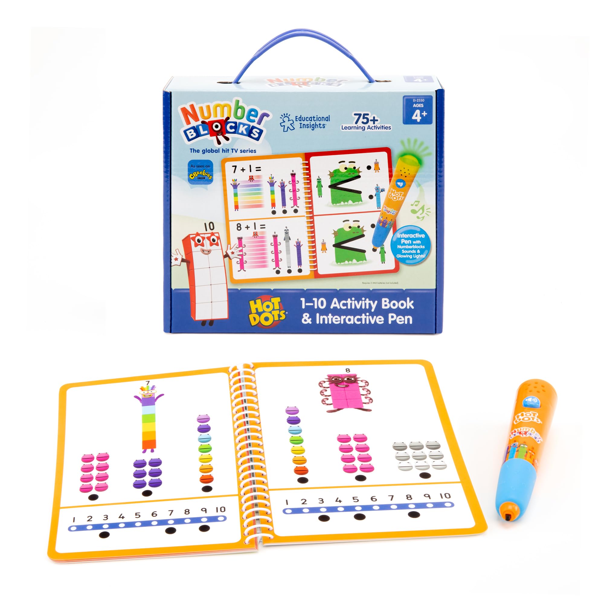 Learning Resources Hot Dots Numberblocks 1–10 Activity Book & Interactive Pen, Over 75 Activities Included, Numberblocks Gifts, Ages 4+