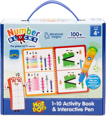 Learning Resources Hot Dots Numberblocks 1–10 Activity Book & Interactive Pen, Over 75 Activities Included, Numberblocks Gifts, Ages 4+