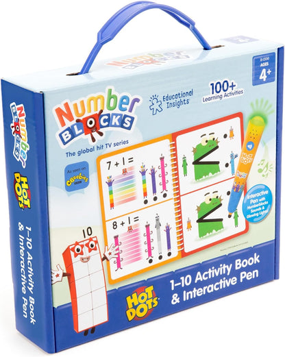 Learning Resources Hot Dots Numberblocks 1–10 Activity Book & Interactive Pen, Over 75 Activities Included, Numberblocks Gifts, Ages 4+