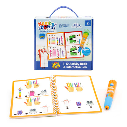 Learning Resources Hot Dots Numberblocks 1–10 Activity Book & Interactive Pen, Over 75 Activities Included, Numberblocks Gifts, Ages 4+