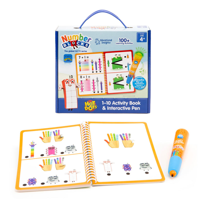 Learning Resources Hot Dots Numberblocks 1–10 Activity Book & Interactive Pen, Over 75 Activities Included, Numberblocks Gifts, Ages 4+