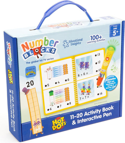 Learning Resources- Libro de Actividades del 11 al 10 y bolígrafo Interactivo Hot Dots, Incluye más de 60 Ejercicios, Regalos de los Numberblocks, 5+ años, Color Verde, Rojo, Talla única (EI-2551
