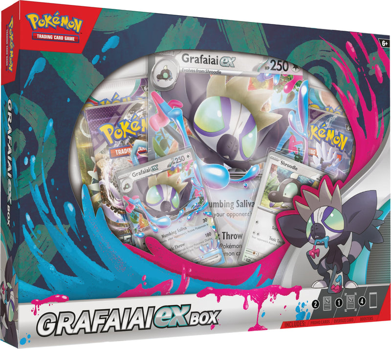 Pokémon TCG: Grafaiai ex Box (2 Foil Promo Cards, 1 Oversize Foil Card & 4 Booster Packs