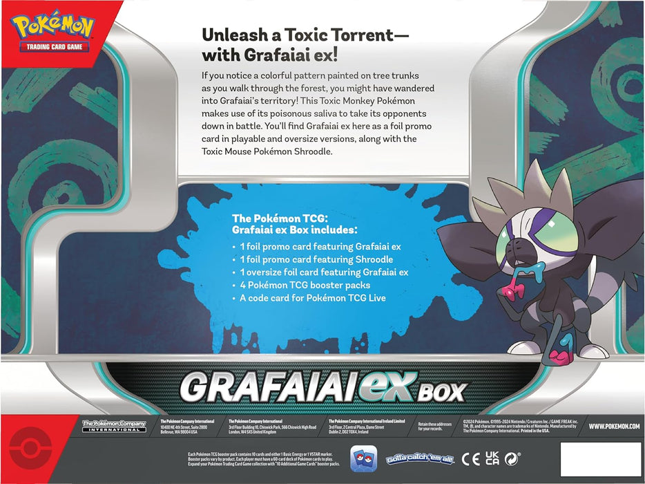Pokémon TCG: Grafaiai ex Box (2 Foil Promo Cards, 1 Oversize Foil Card & 4 Booster Packs)