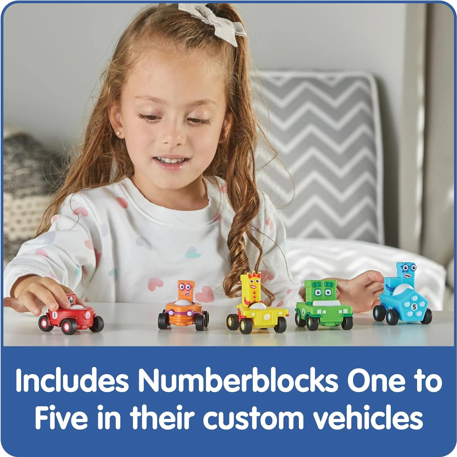 Learning Resources Set de minivehículos de los Numberblocks, Paquete de 5 Coches, Regalos de los Numberblocks, los vehículos cuentan con Ruedas Que giran, aprende a Contar del 1 al 5, 3+ años
