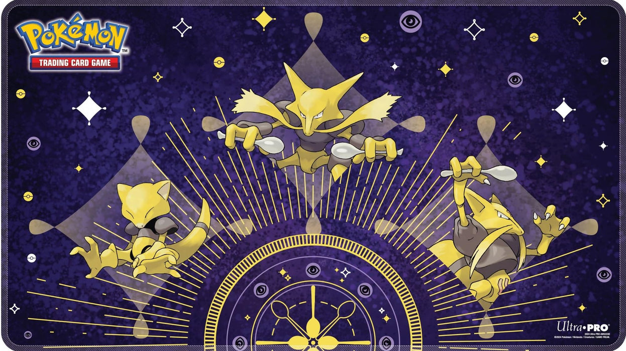 Ultra PRO - Abra Evolutions Stitched Playmat for Pokémon, Collectible Trading Tabletop card game protection accessory Abra Kadabra Alakazam themed Gaming surface playmat