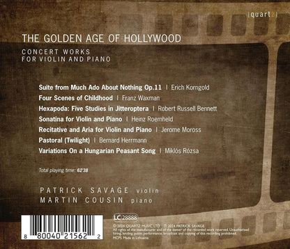 The Golden Age of Hollywood: Concert Works for Violin and Piano
