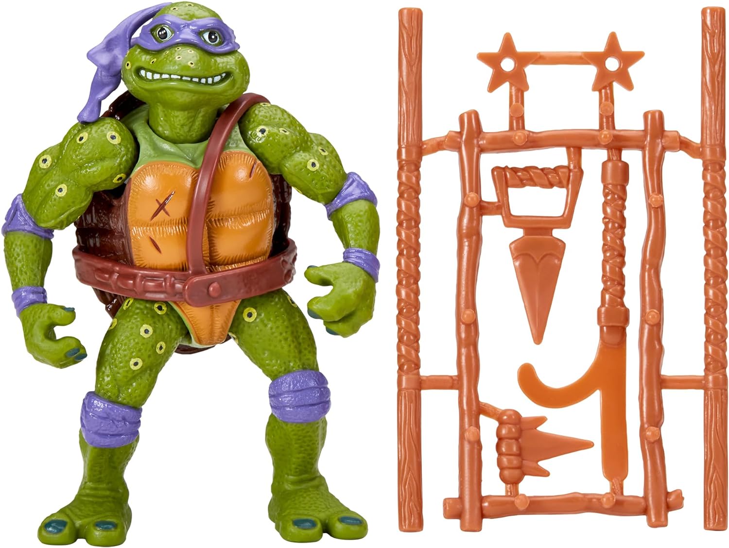 Teenage Mutant Ninja Turtles CLASSIC 1991 Movie Star Turtle Donnie in Movie Styling Package with Signature Weapon Accessories, Present for Turtles Fans