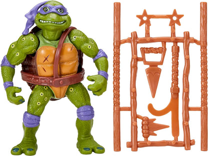 Teenage Mutant Ninja Turtles CLASSIC 1991 Movie Star Turtle Donnie in Movie Styling Package with Signature Weapon Accessories, Present for Turtles Fans
