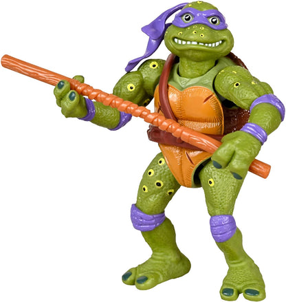 Teenage Mutant Ninja Turtles CLASSIC 1991 Movie Star Turtle Donnie in Movie Styling Package with Signature Weapon Accessories, Present for Turtles Fans