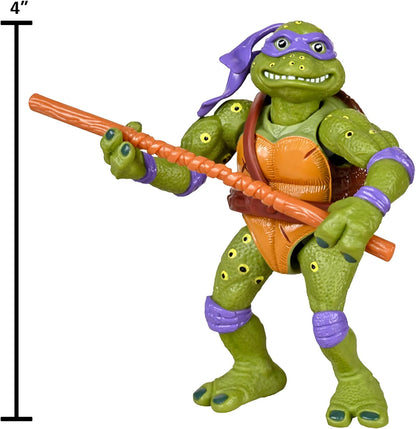 Teenage Mutant Ninja Turtles CLASSIC 1991 Movie Star Turtle Donnie in Movie Styling Package with Signature Weapon Accessories, Present for Turtles Fans