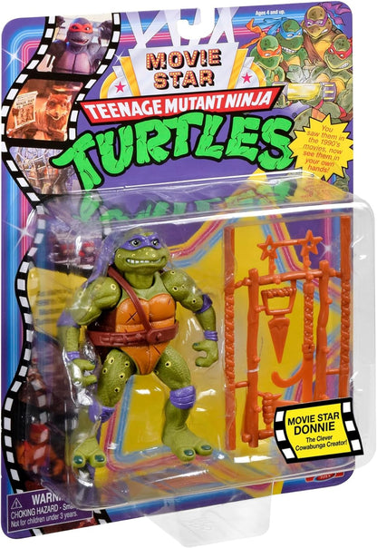 Teenage Mutant Ninja Turtles CLASSIC 1991 Movie Star Turtle Donnie in Movie Styling Package with Signature Weapon Accessories, Present for Turtles Fans