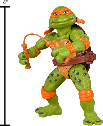 TMNT CLASSIC 1991 Movie Star Turtle Michelangelo in special movie styling package with signature weapon accessories. Ideal present for Turtles Fans!