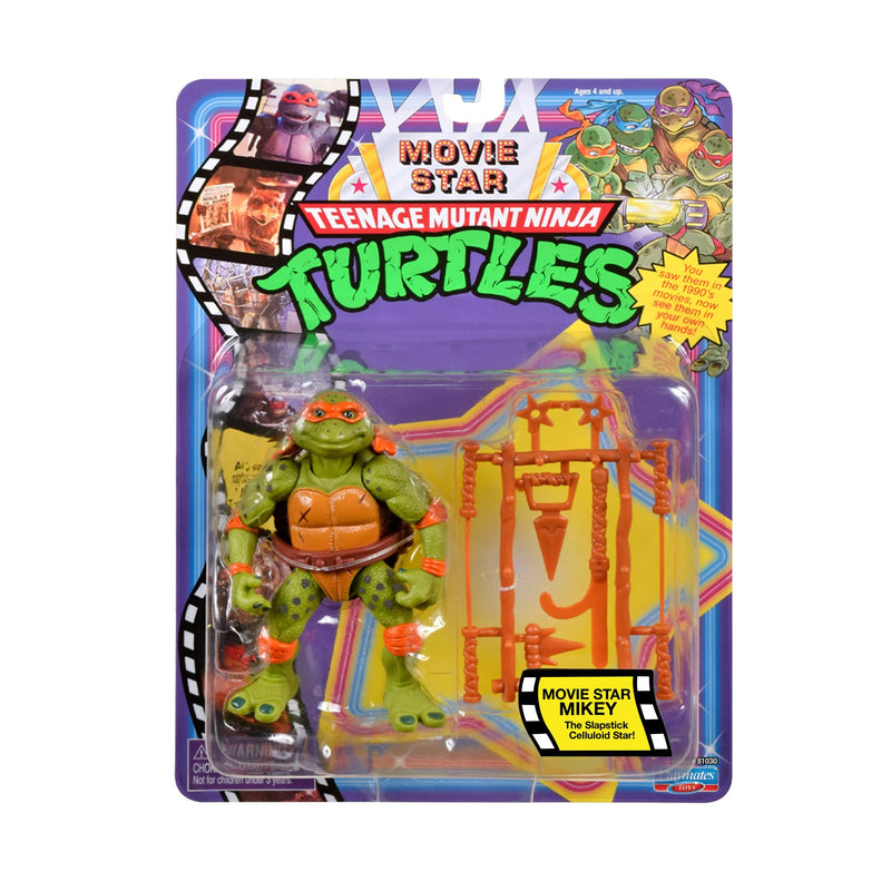 TMNT CLASSIC 1991 Movie Star Turtle Michelangelo in special movie styling package with signature weapon accessories. Ideal present for Turtles Fans!
