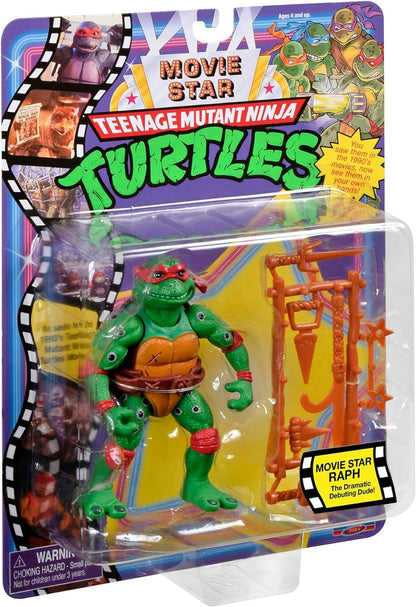 TMNT CLASSIC 1991 Movie Star Turtle Raphael in special movie styling package with signature weapon accessories. Ideal present for Turtles Fans!