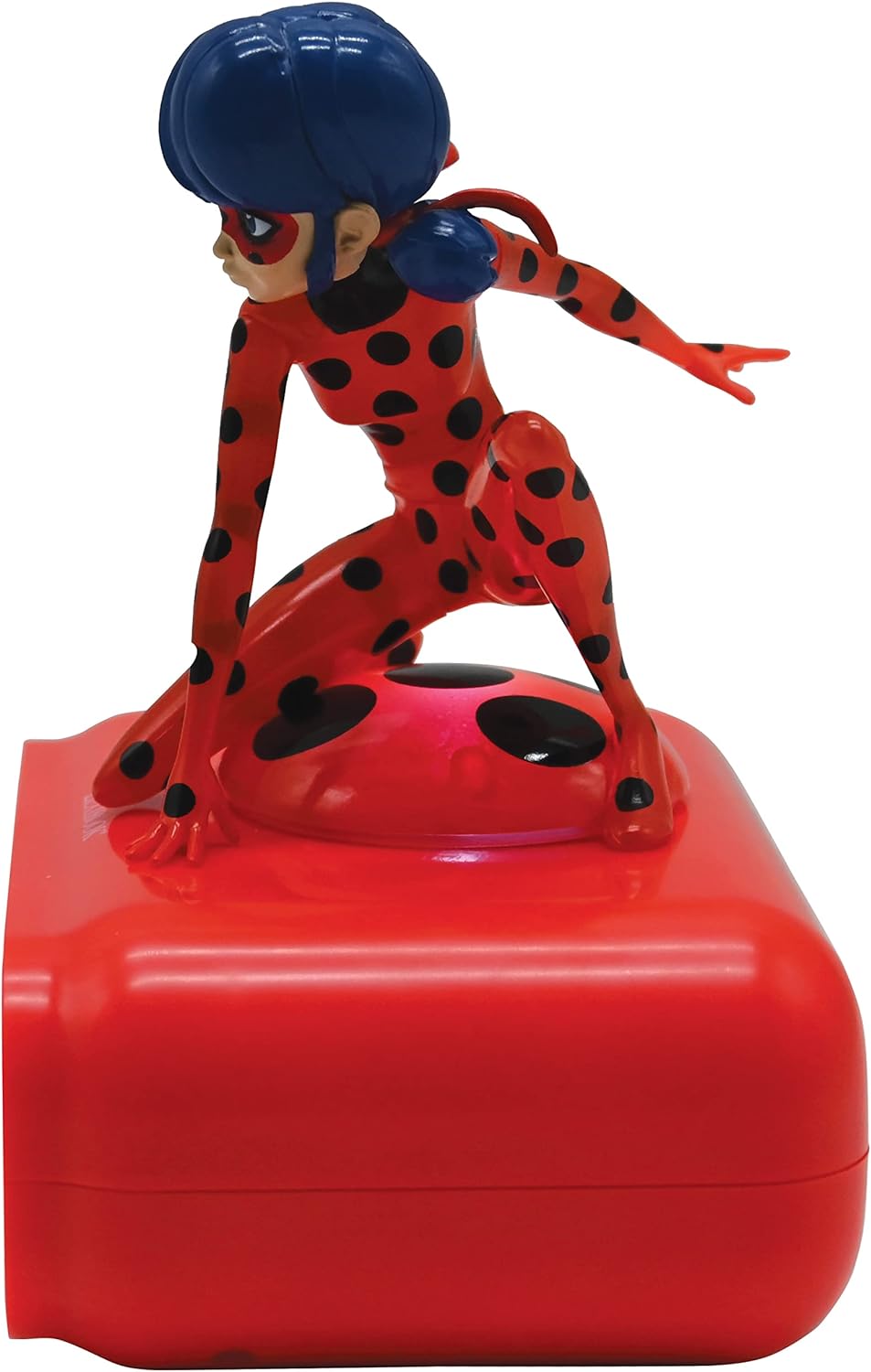 LEXIBOOK, Miraculous Cat Noir, Digital Alarm Night Light Snooze, Clock, Luminous Ladybug, Red, One Size