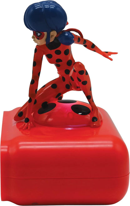 LEXIBOOK, Miraculous Cat Noir, Digital Alarm Night Light Snooze, Clock, Luminous Ladybug, Red, One Size