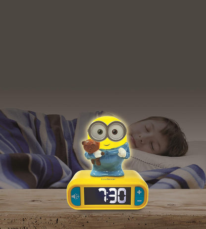 Lexibook, Ich - Einfach unverbesserlich Minions, Bob, Nachtlicht-Wecker, Sounds und Melodien, LCD-Hintergrundbeleuchtung, leuchtend, Schlummerfunktion, gelb, RL800DES