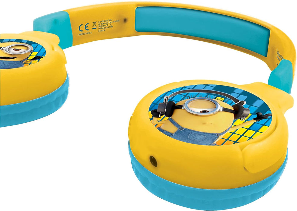 Lexibook Despicable Me 2-in-1 Bluetooth-koptelefoon voor kinderen Stereo draadloos, Veilig voor kinderen voor jongens, opvouwbaar, HPBT010DES