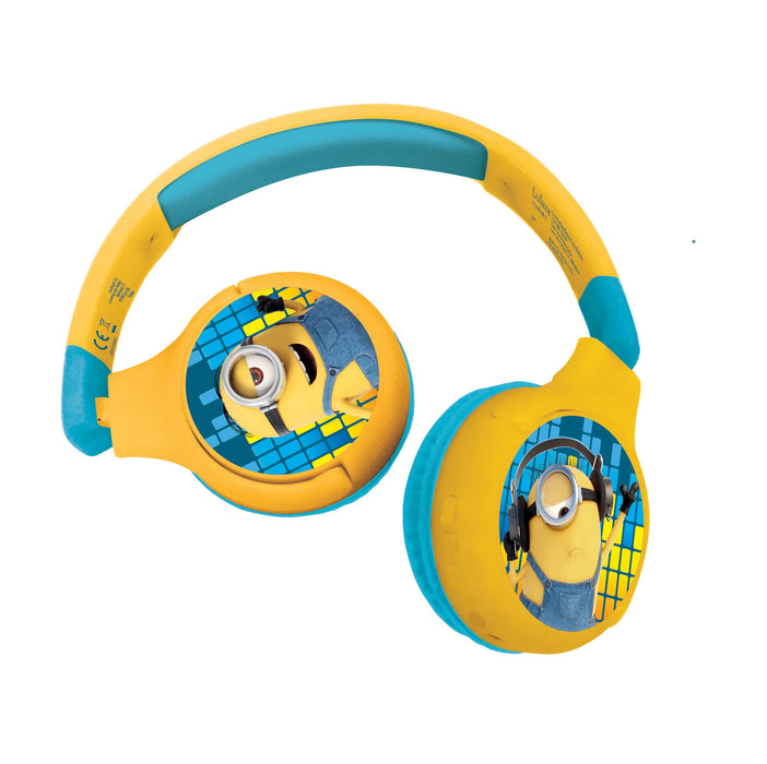 Lexibook Despicable Me 2-in-1 Bluetooth-koptelefoon voor kinderen Stereo draadloos, Veilig voor kinderen voor jongens, opvouwbaar, HPBT010DES