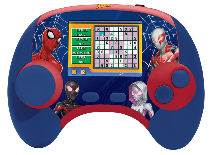 Lexibook, Spider-Man, Power Console®, Bilingual educational game console with 100 activities, English/French, Blue/red, JCG100SPi1