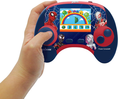 Lexibook, Spider-Man, Power Console®, Bilingual educational game console with 100 activities, English/French, Blue/red, JCG100SPi1