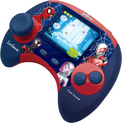 Lexibook, Spider-Man, Power Console®, Bilingual educational game console with 100 activities, English/French, Blue/red, JCG100SPi1