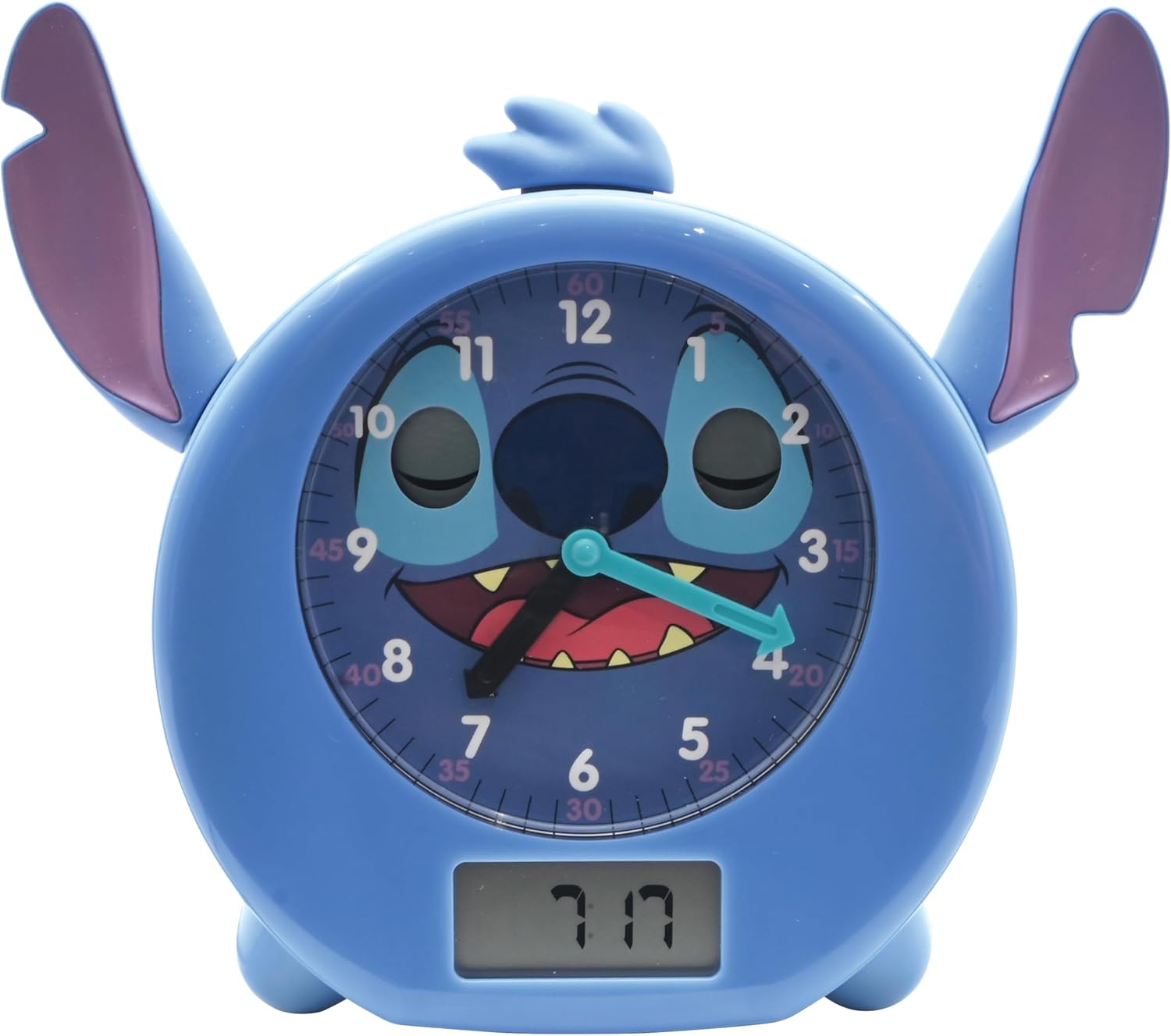 LEXIBOOK, Disney Stitch, My Sleep Companion, Alarm clock, nightlight, dawn simulator and storyteller, with power cord, blue, RLT100D