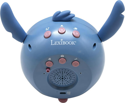 LEXIBOOK, Disney Stitch, My Sleep Companion, Alarm clock, nightlight, dawn simulator and storyteller, with power cord, blue, RLT100D