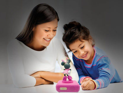 LEXIBOOK, Disney Minnie, Nightlight alarm clock, Sounds and Melodies, LCD Backlit screen, Luminous, Snooze, Pink, RL800MN