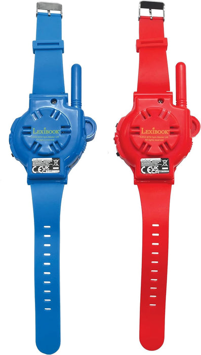 Lexibook, La Pat' Patrouille, Montres Talkie-Walkies, 2 pièces, portée jusqu'à 200m, Lampe de Poche, Boussole, Rechargeables, Bleu/Rouge, DMWTW1PA