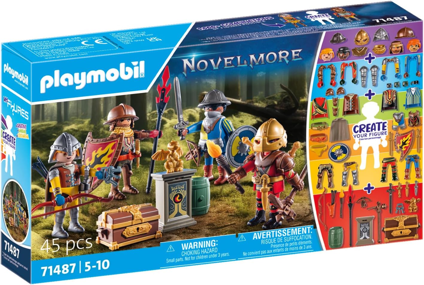 Playmobil 71487 My Figures: Knights of Novelmore, Novelmore Knights and Burnham Raiders, customisable figures, fun imaginative role play, detailed play sets suitable for children ages 5+