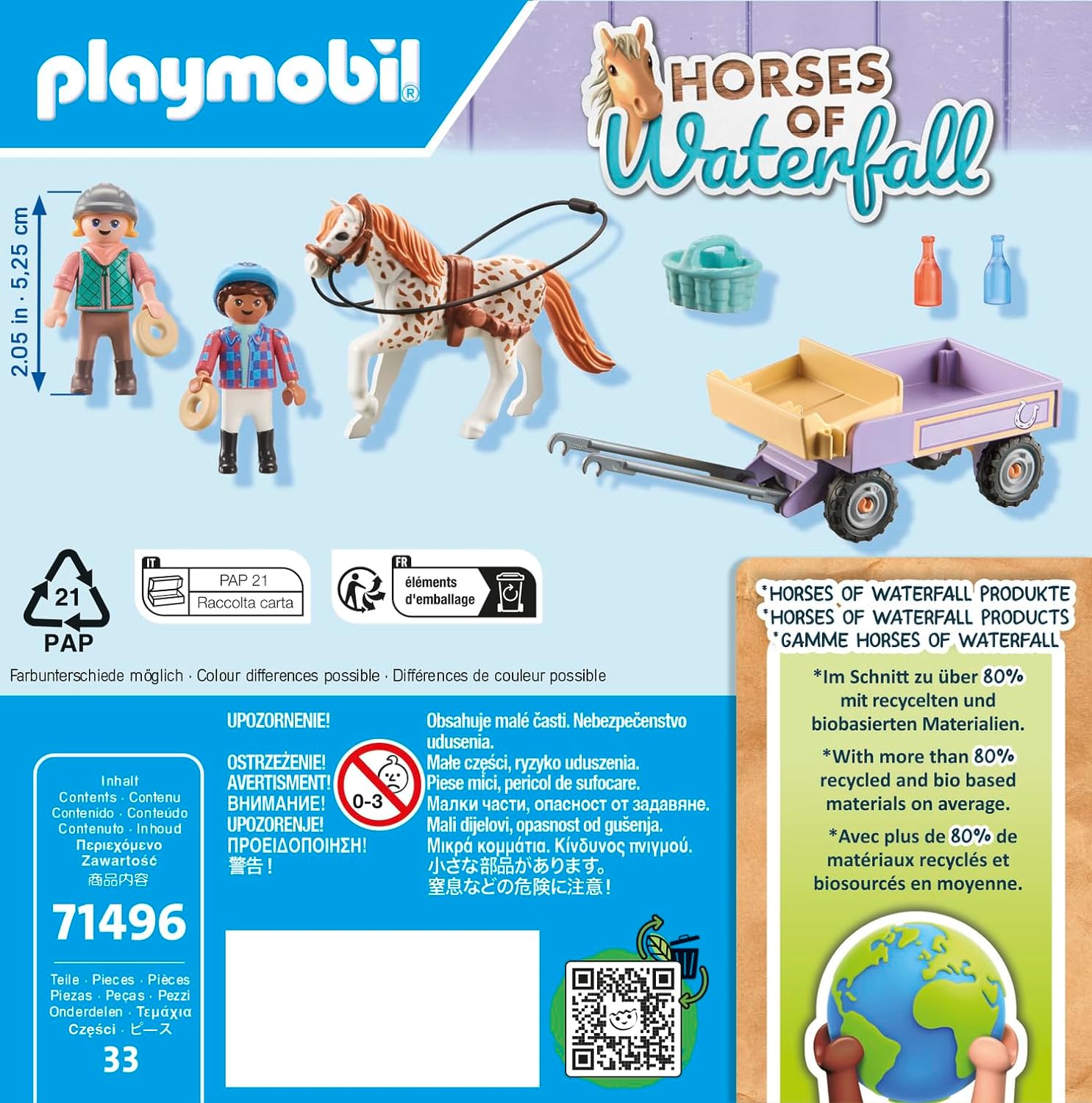 Playmobil 71496 Horses of Waterfall: Pony Carriage, a magical pony ride, thrilling adventures at Waterfall Ranch, detailed play sets suitable for children ages 4+