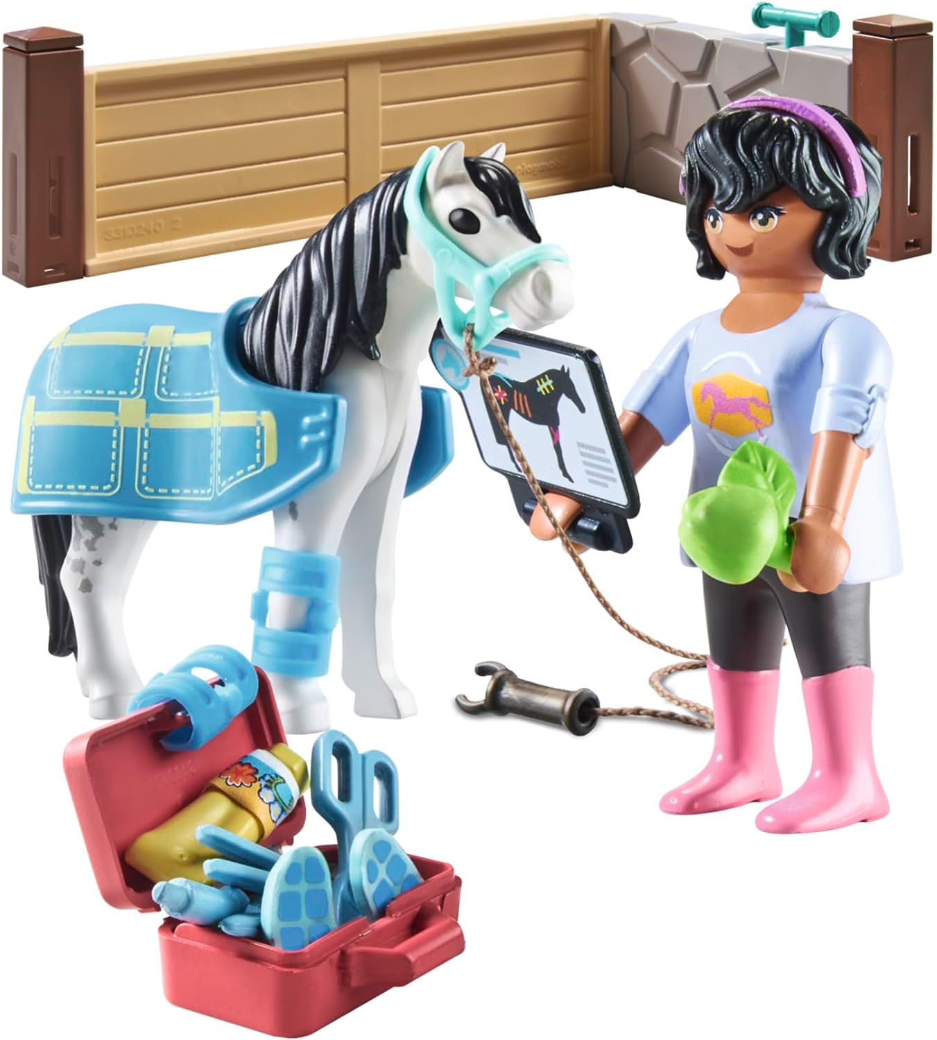 Playmobil 71497 Horses of Waterfall: Horse Therapist, loving care and nourishment for the horses, with bandages and tasty treats, detailed play sets suitable for children ages 4+