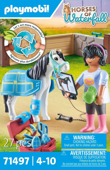 Playmobil 71497 Horses of Waterfall: Horse Therapist, loving care and nourishment for the horses, with bandages and tasty treats, detailed play sets suitable for children ages 4+