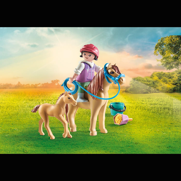Playmobil 71498 Horses of Waterfall: Child with Pony and Foal, horse toy, fun imaginative role-play, playsets suitable for children ages 4+