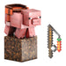 Mattel Minecraft Serie de Diamante Figura de acción de cerdo con 4 accesorios, diseño pixelado con un tamaño de edición coleccionista de 14 cm, HTM04
