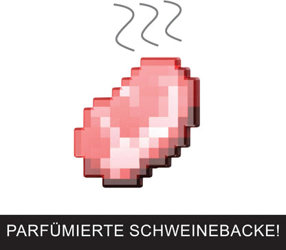 Mattel Minecraft Serie de Diamante Figura de acción de cerdo con 4 accesorios, diseño pixelado con un tamaño de edición coleccionista de 14 cm, HTM04
