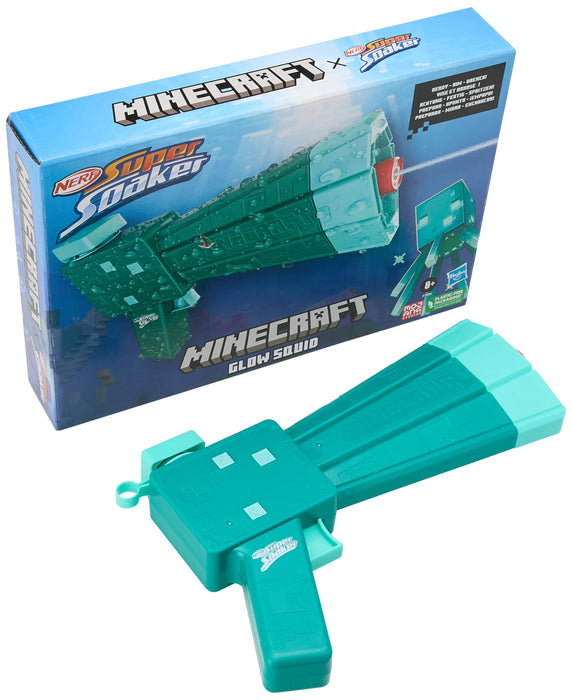 Nerf Super Soaker Minecraft Glow Squid Water Blaster, Minecraft Dungeons Squid Mob Design, Outdoor Water Toy, Outdoor Games For Kids