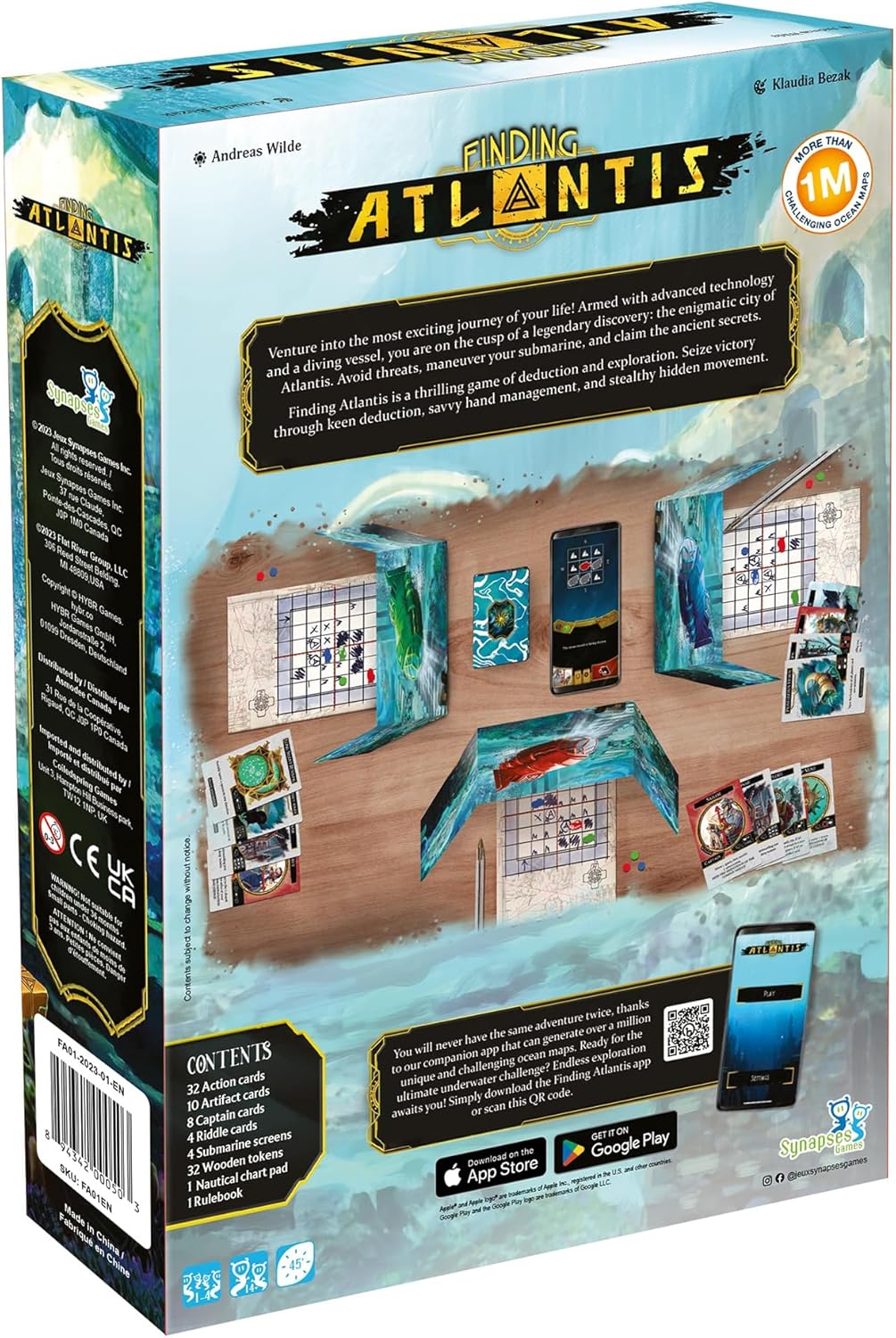 Synapses Games | Finding Atlantis | Strategy Card Game | Ages 14+ | 1-4 Players | 45 Minutes Playing Time