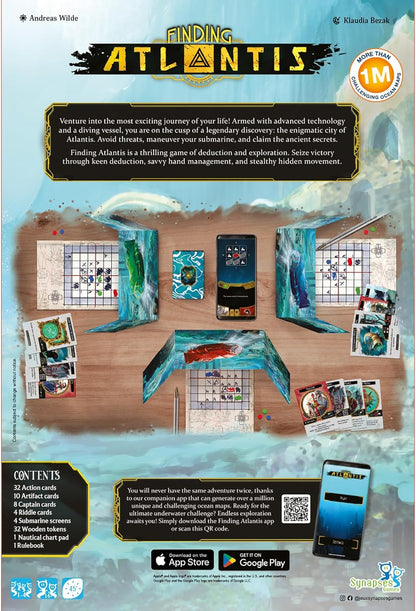Synapses Games | Finding Atlantis | Strategy Card Game | Ages 14+ | 1-4 Players | 45 Minutes Playing Time