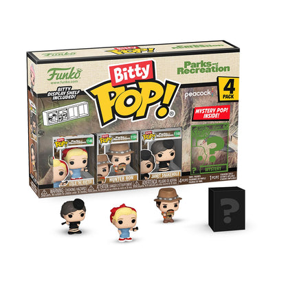 Funko Bitty Pop!: Parks and Recreation Mini Collectible Toys 4-Pack - Leslie The Riveter, Hunter Ron, Janet Snakehole, & Mystery Chase Figure (Styles May Vary