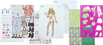 WOW GENERATION Kids Girls Dress Up Deluxe Fashion Doll Designer Book Kit Set