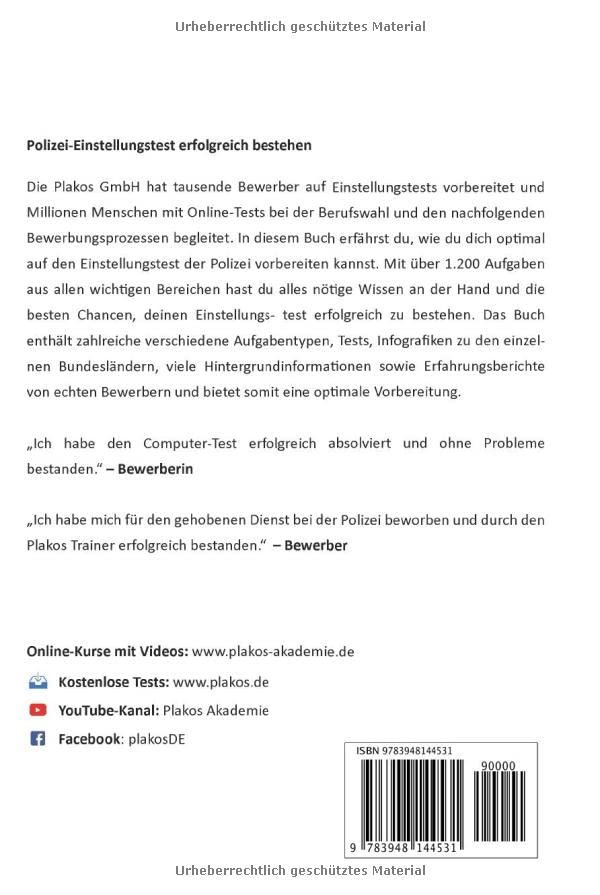 Einstellungstest Polizei: 1.200 Eignungstest-Aufgaben mit Lösungen | Auswahlverfahren mittlerer und gehobener Dienst | Bewerbung, Sporttest, ... Allgemeinwissen, Konzentration