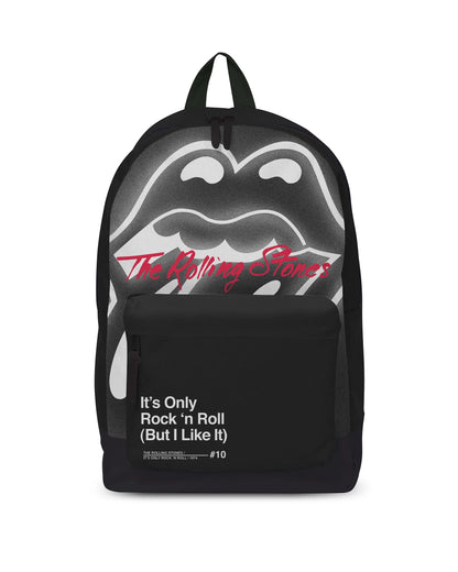 Rocksax Mochila The Rolling Stones Classic It's Only Rock 'N Roll, 43 cm x 30 cm x 15 cm, producto oficial, Black, Talla única, Casual