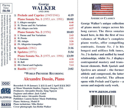 George Walker: Complete Piano Works - Volume 1