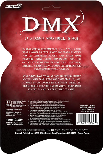 Super7 DMX Reaction Figures Wave 01 - DMX (It's Dark and Hell is Hot) Action Figure, 3.75 inch Scale, RE-DMXRW01-DRK-01 Modern