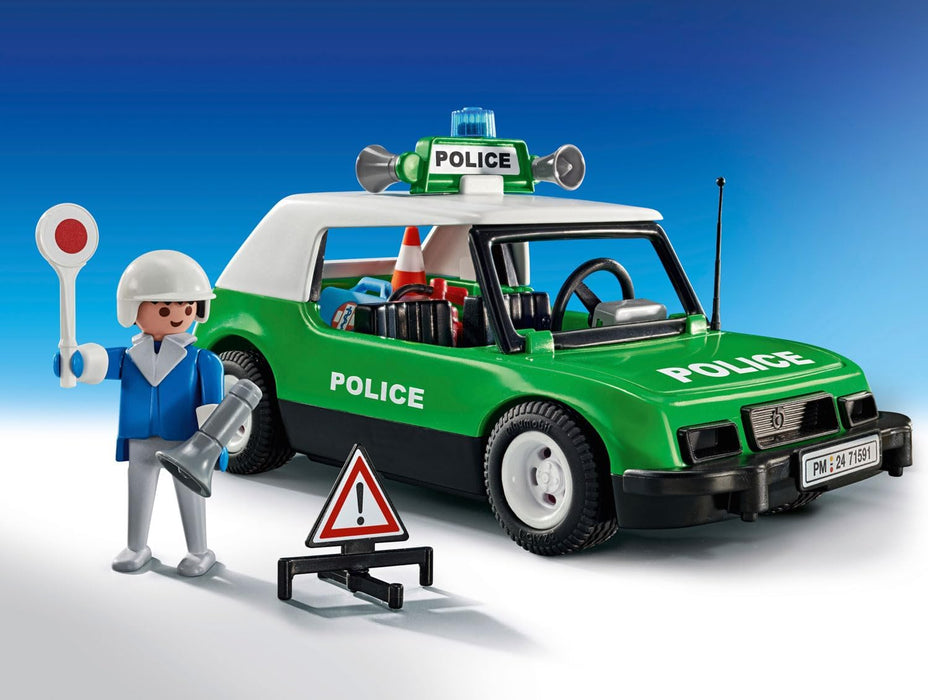 Playmobil 71591 Classic Police Car Anniversary Set, exciting rides with the iconic retro police car from the 70s, collector's car or play sets suitable for children ages 5+