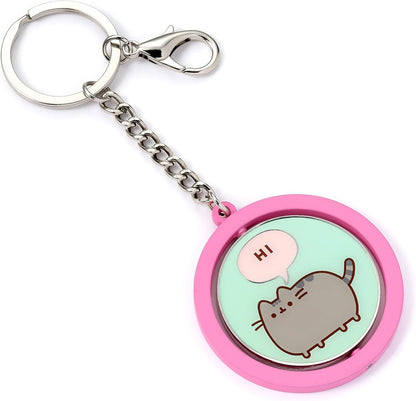 Pusheen the Cat Pink & Blue Hi, Bye Spinning Keyring