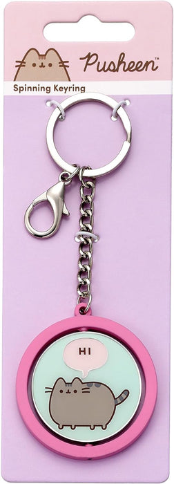 Pusheen the Cat Pink & Blue Hi, Bye Spinning Keyring